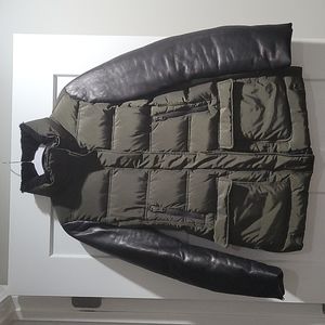 COPY - Mackage - Green Orla Down Coat With Leather Sleeves